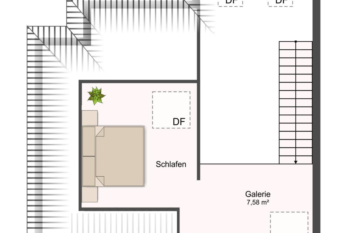Wohnung 12 - zweite Ebene: : 3-R-WE, insg. 77,35 m²