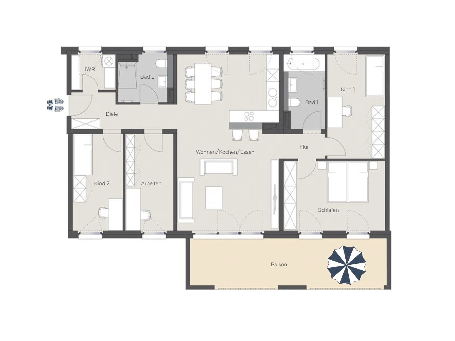Grundriss - ca. 134 m² Wohnfläche
