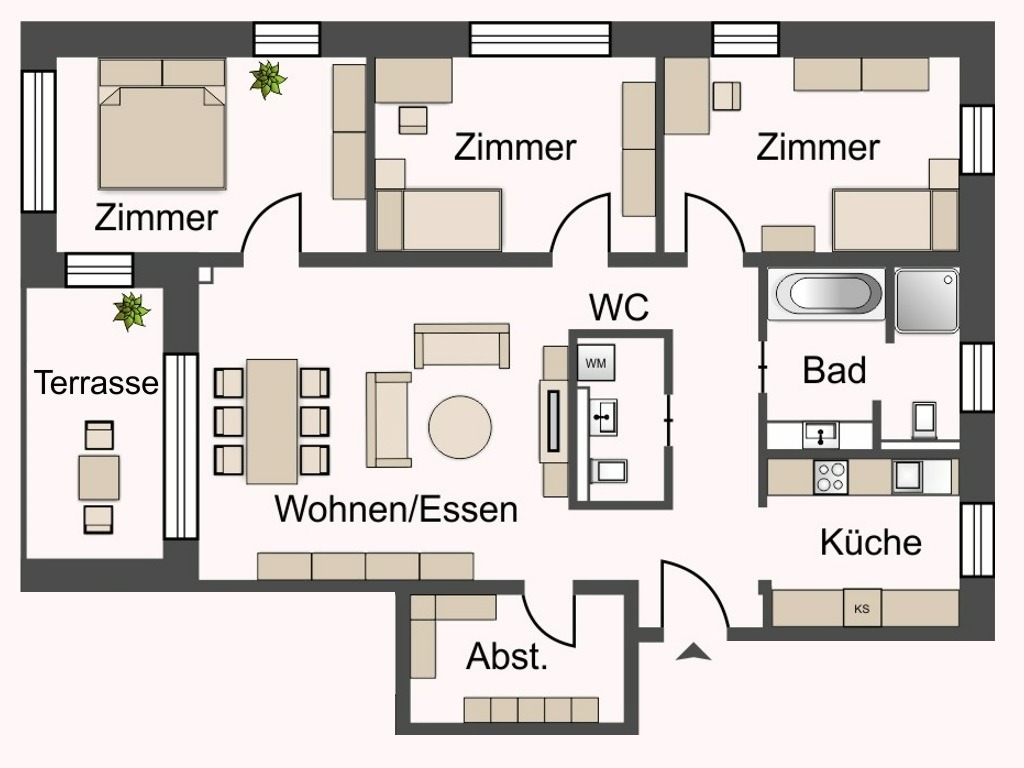 Grundriss - ca. 104 m² Wohnfläche