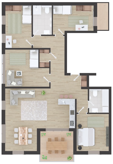 Grundriss - ca. 129 m² Wohnfläche