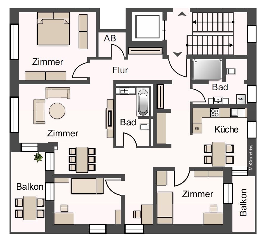 Grundriss - ca. 132 m² Wohnfläche