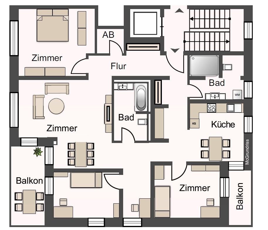 Grundriss - ca. 132 m² Wohnfläche