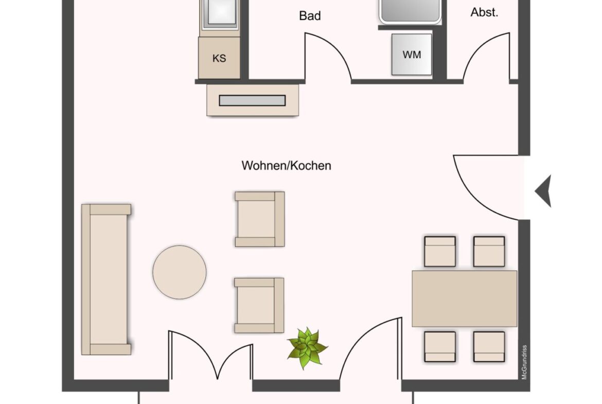 Grundriss - WE 23 - 42,57 m²