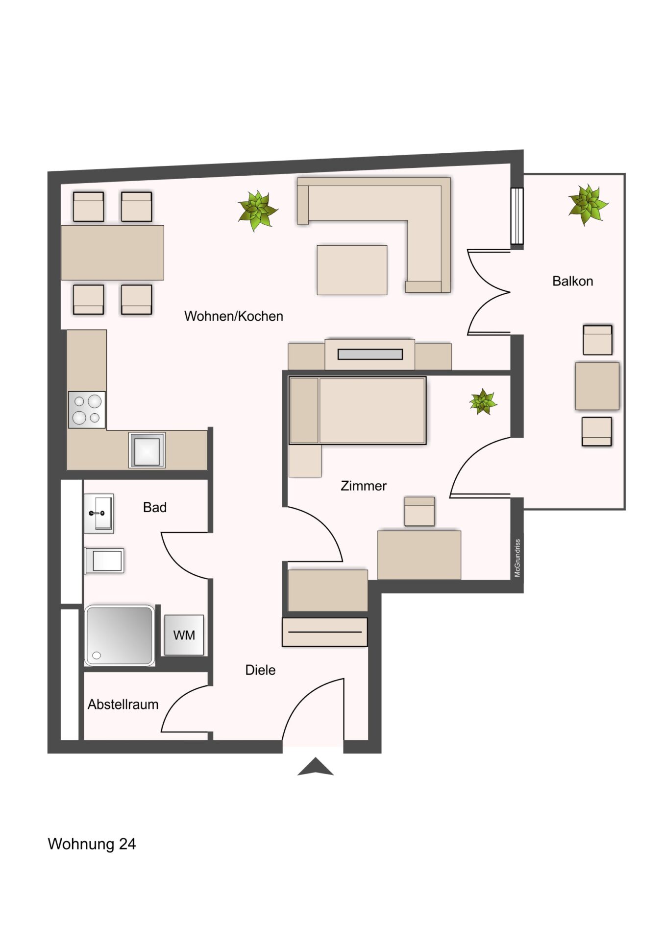 Grundriss - WE24 - 52 m²