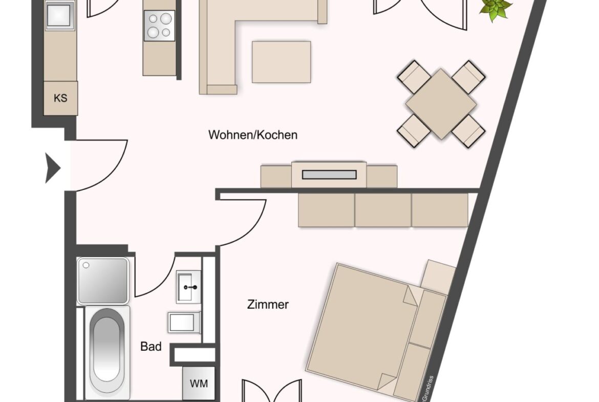 Grundriss - WE14 - 61,12 m²