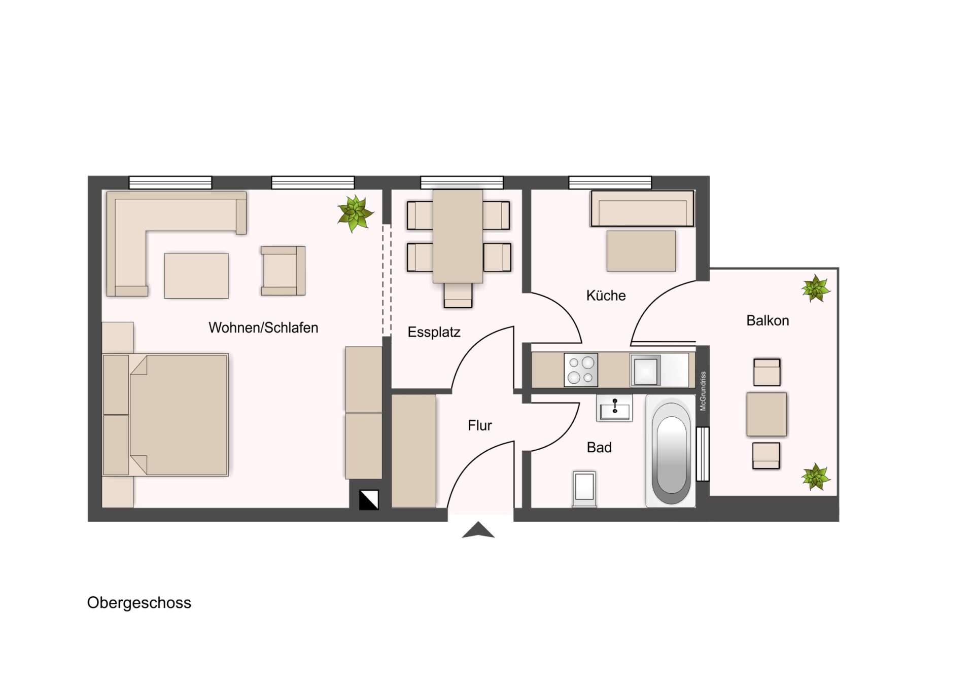 Grundriss - ca. 44,7 m²