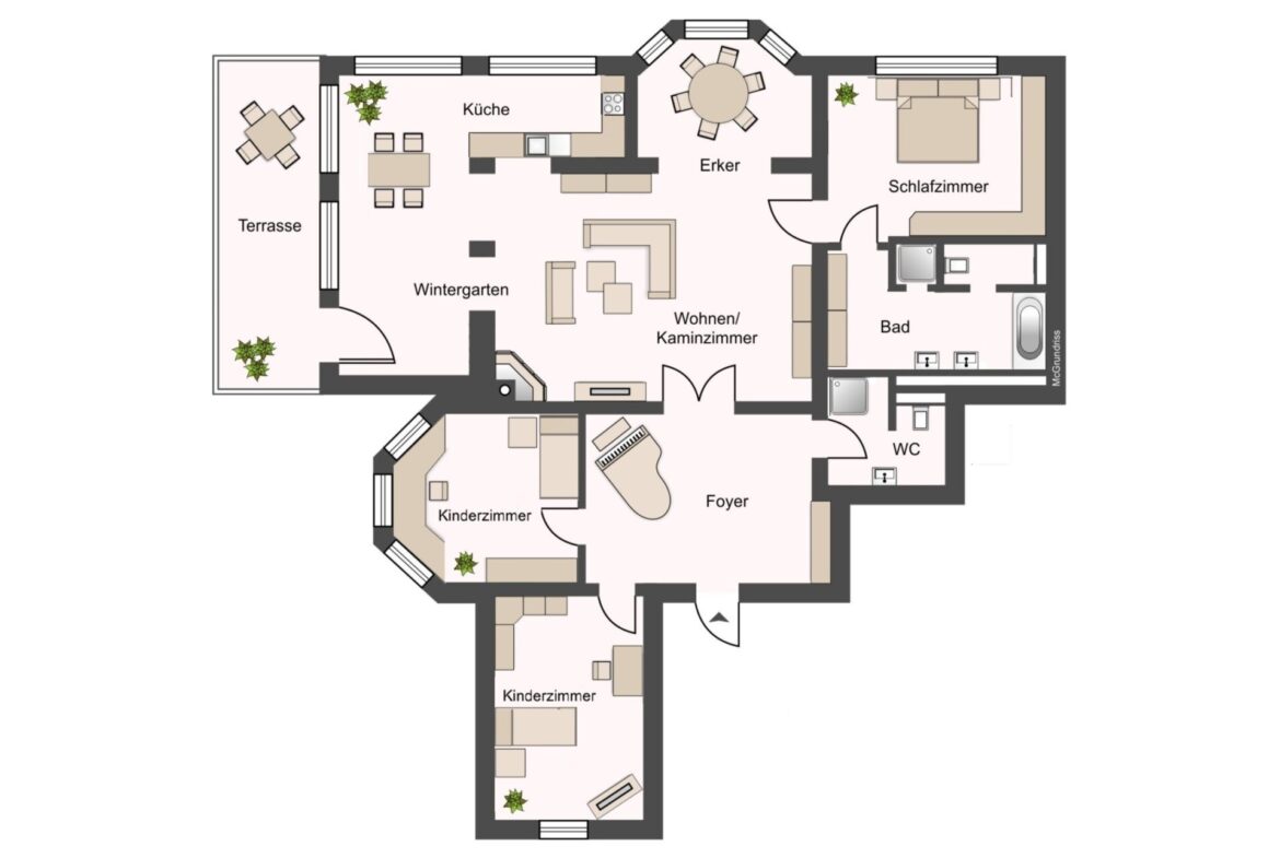 Grundriss - ca. 180 m² Wohnfläche - Variante 1