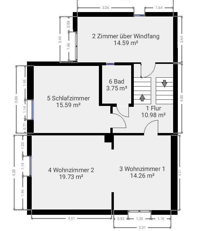 Grundriss Haupthaus Obergeschoss