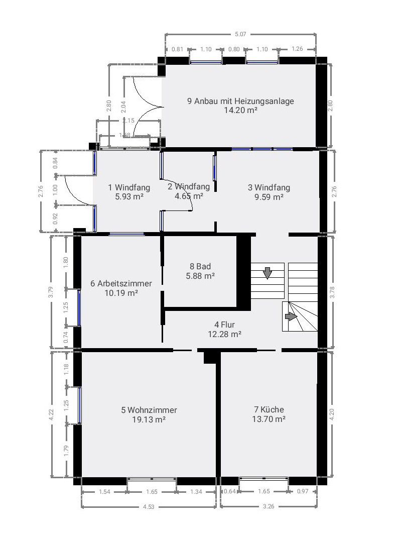 Grundriss Haupthaus Erdgeschoss