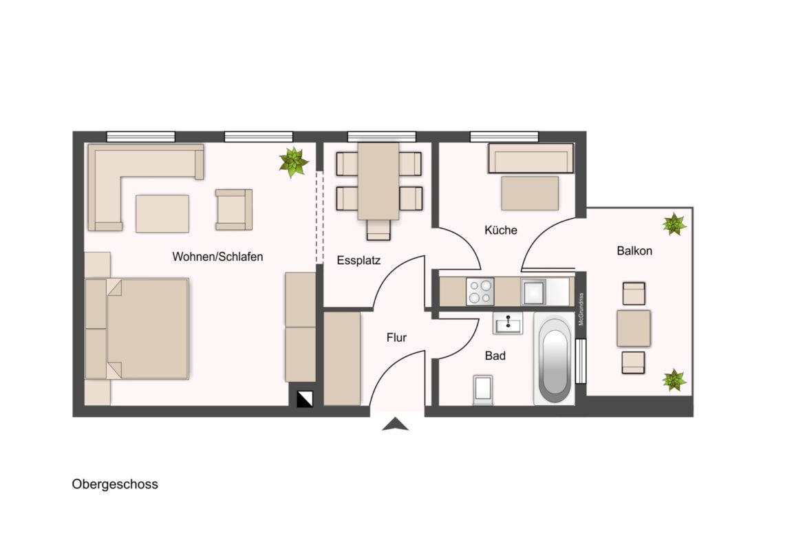 Grundriss - ca. 44,7 m²