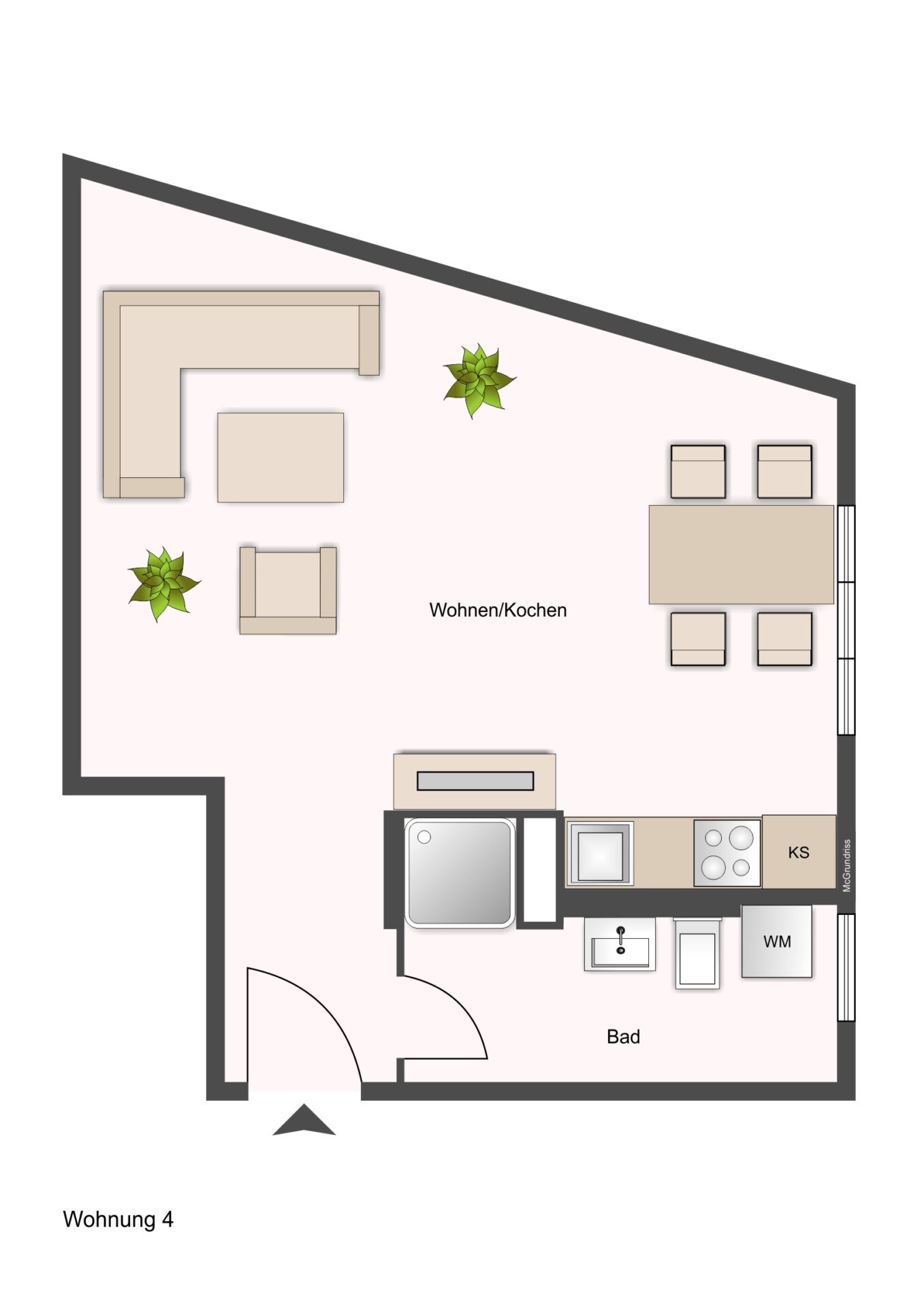 Grundriss - WE01 - 37,07 m²