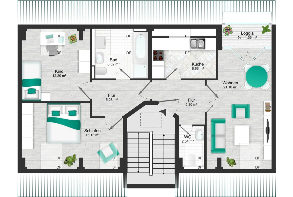 Dachgeschoss - ca. 76,29 m²