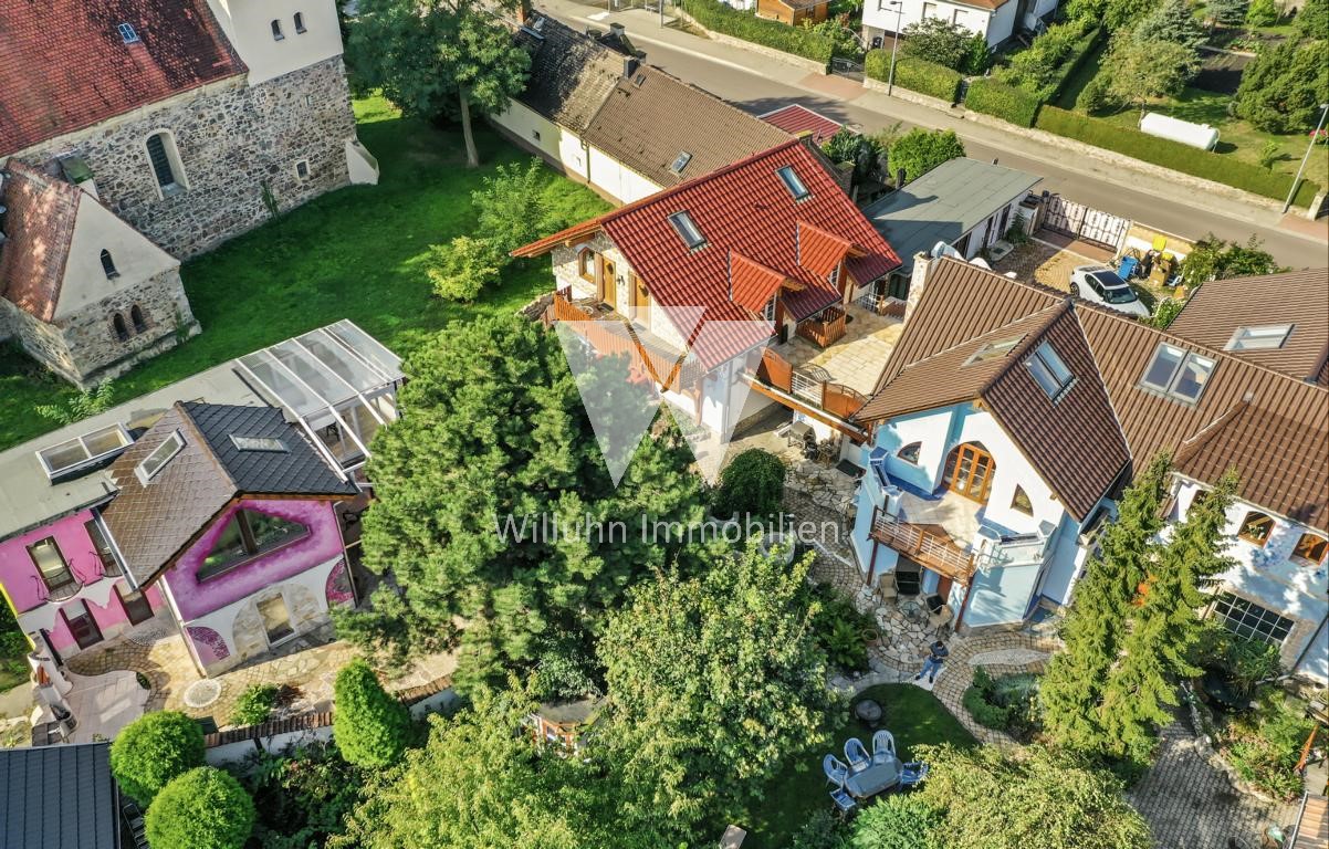 Blick von oben Schulungszentrum, Pension und Täubchenhaus