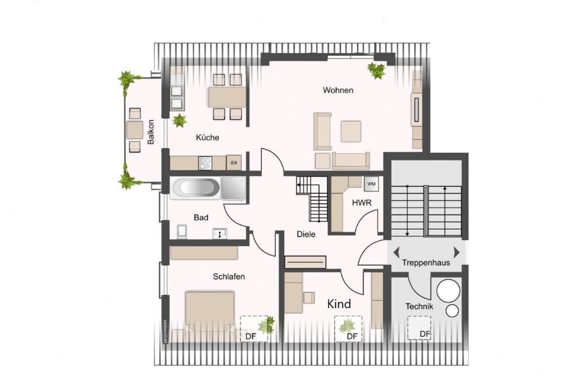 Grundriss Maisonettewohnung OG