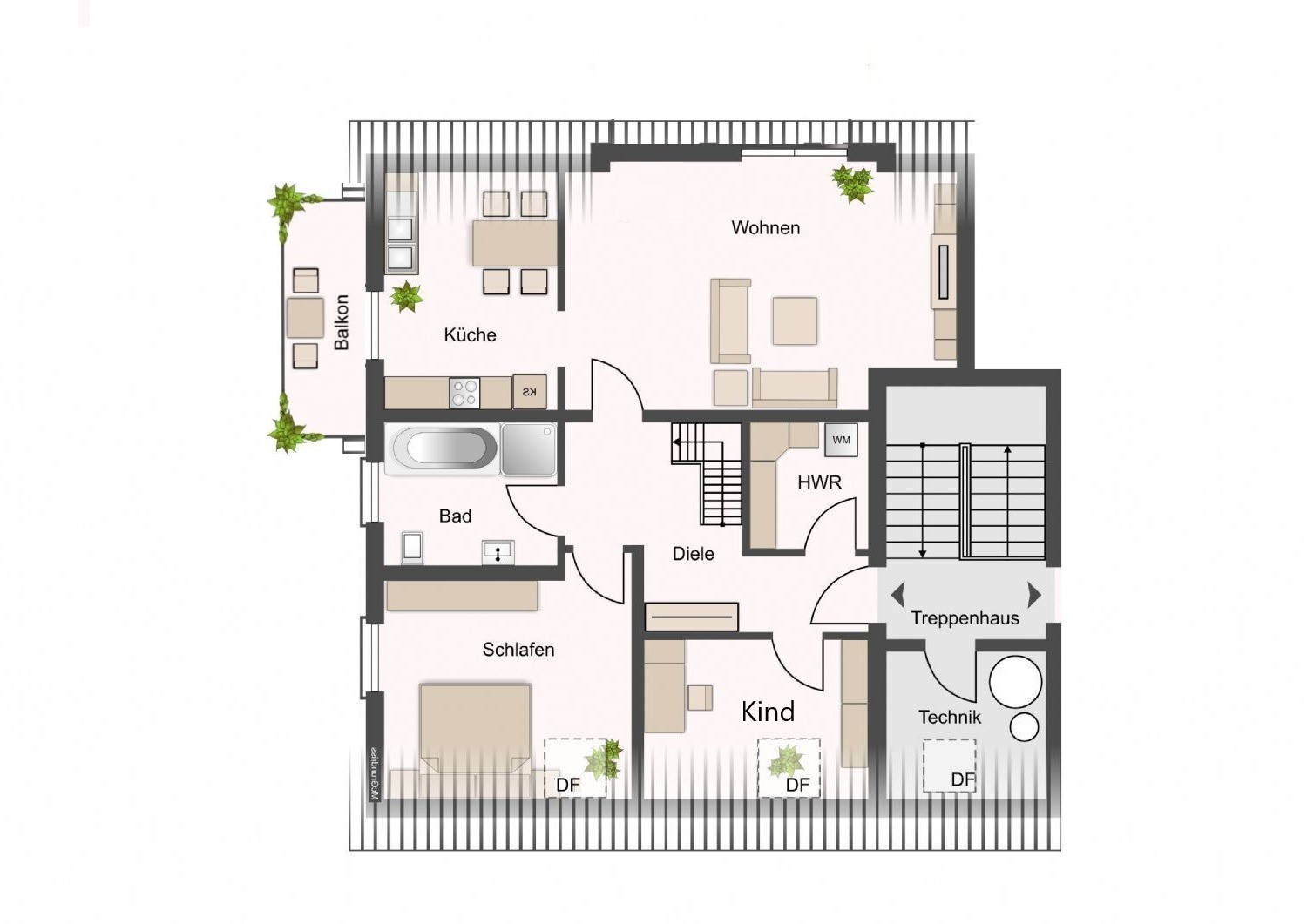 Grundriss Maisonettewohnung OG