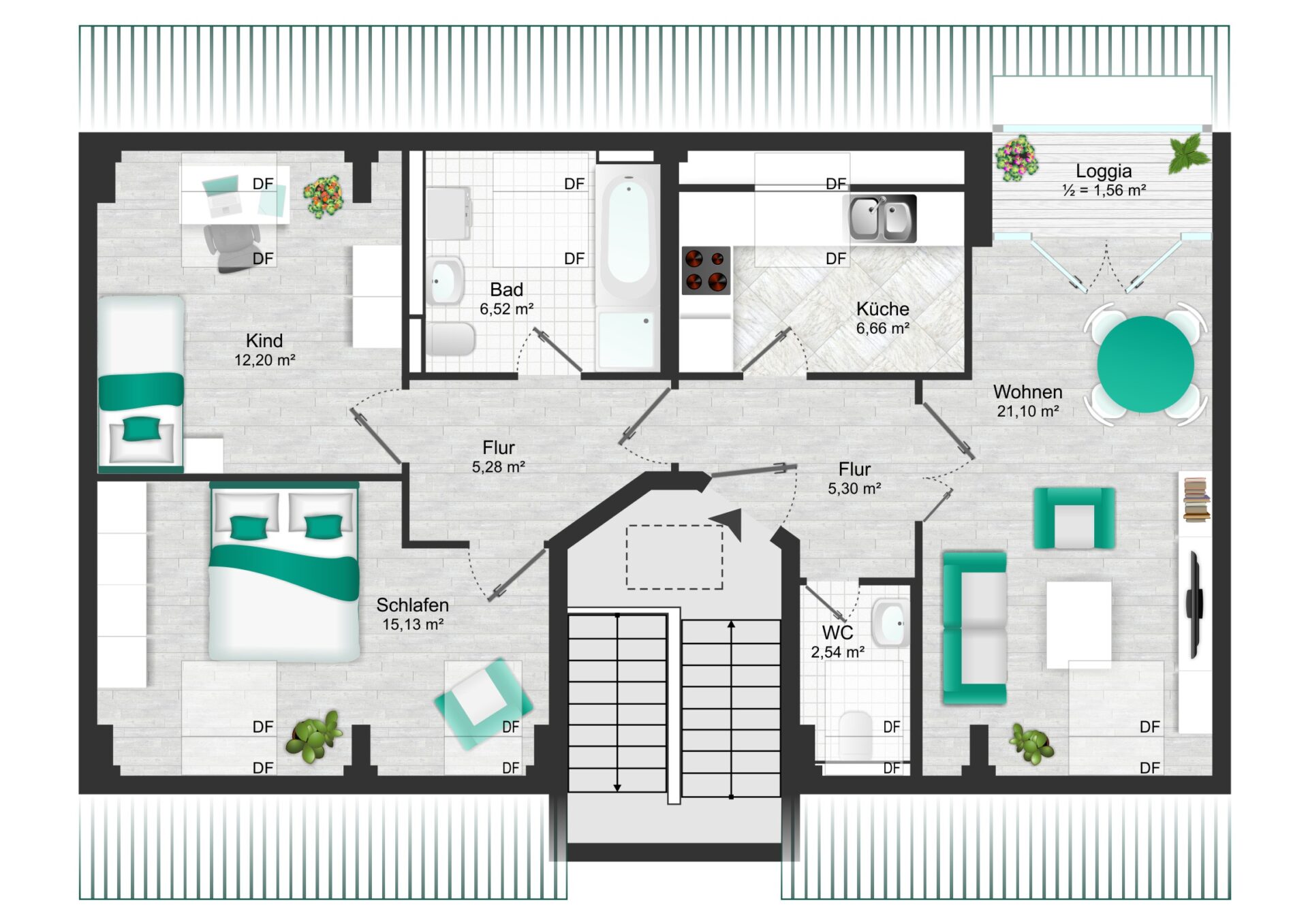 Dachgeschoss - ca. 76,29 m²