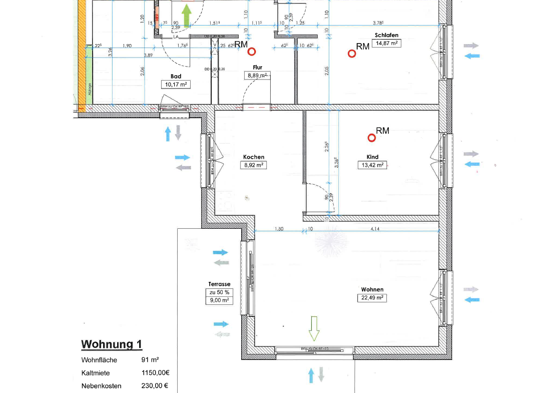 Grundriss WE 1 - EG