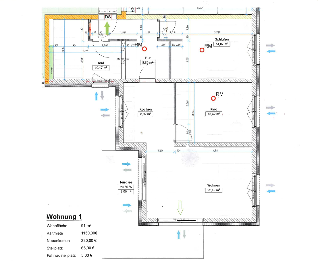 Grundriss WE 1 - EG