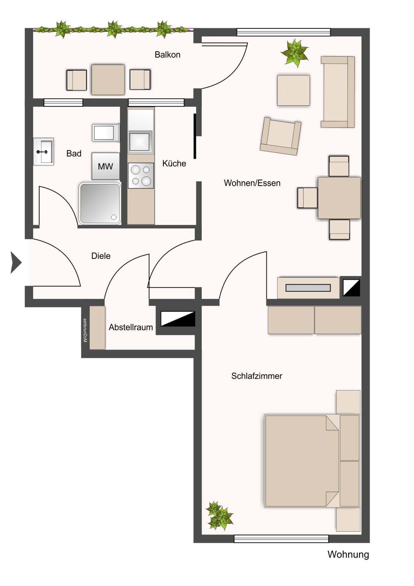 Grundriss - ca. 39 m² Wohnfläche