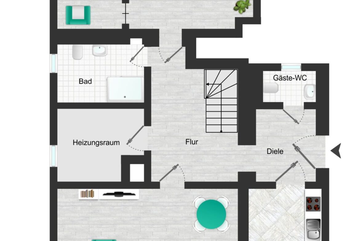 Grundriss Erdgeschoss Hauptgebäude