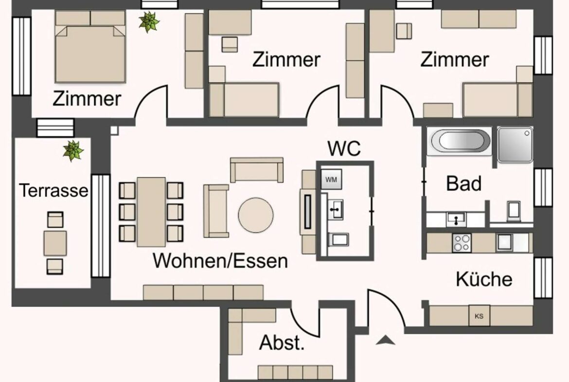 Grundriss - ca. 104 m² Wohnfläche