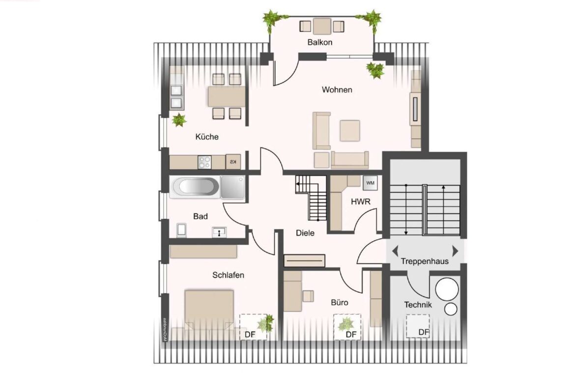 Grundriss Maisonette-Wohnung 