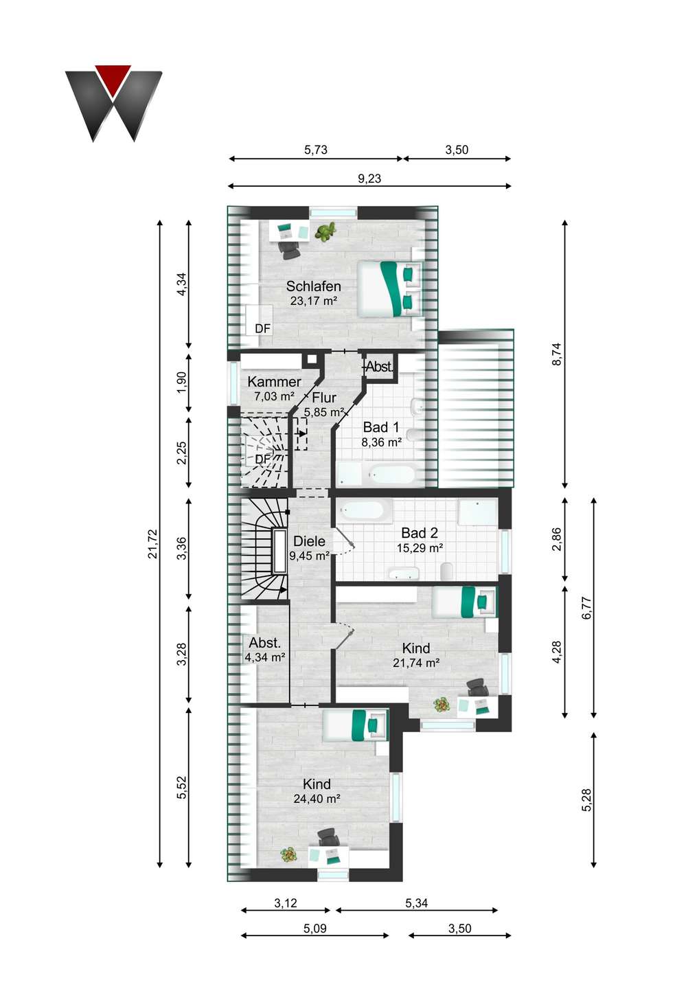 Grundriss DG nach Umbau (Option)