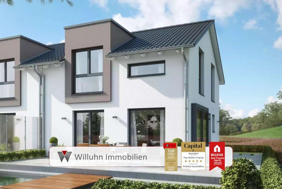 Moderne Doppelhaushälfte - unverbindliche Visualisierung