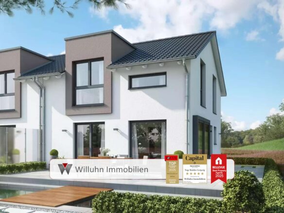 Moderne Doppelhaushälfte - unverbindliche Visualisierung