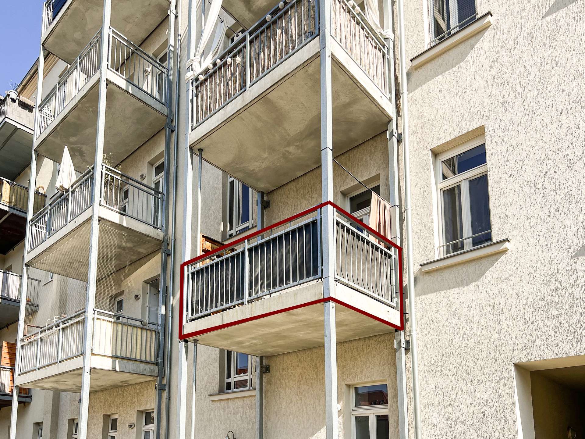 Blick auf den Ost-Balkon