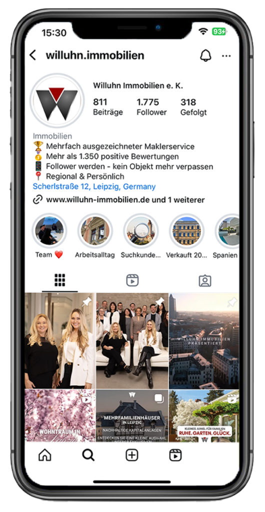 Willuhn Immobilien Social media Instagram Facebook YouTube