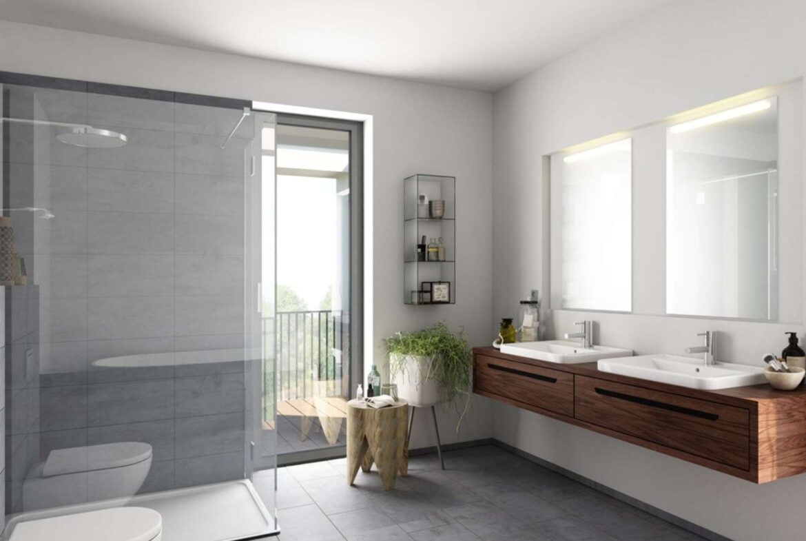 Tageslicht-Badezimmer - unverbindliche Visualisierung