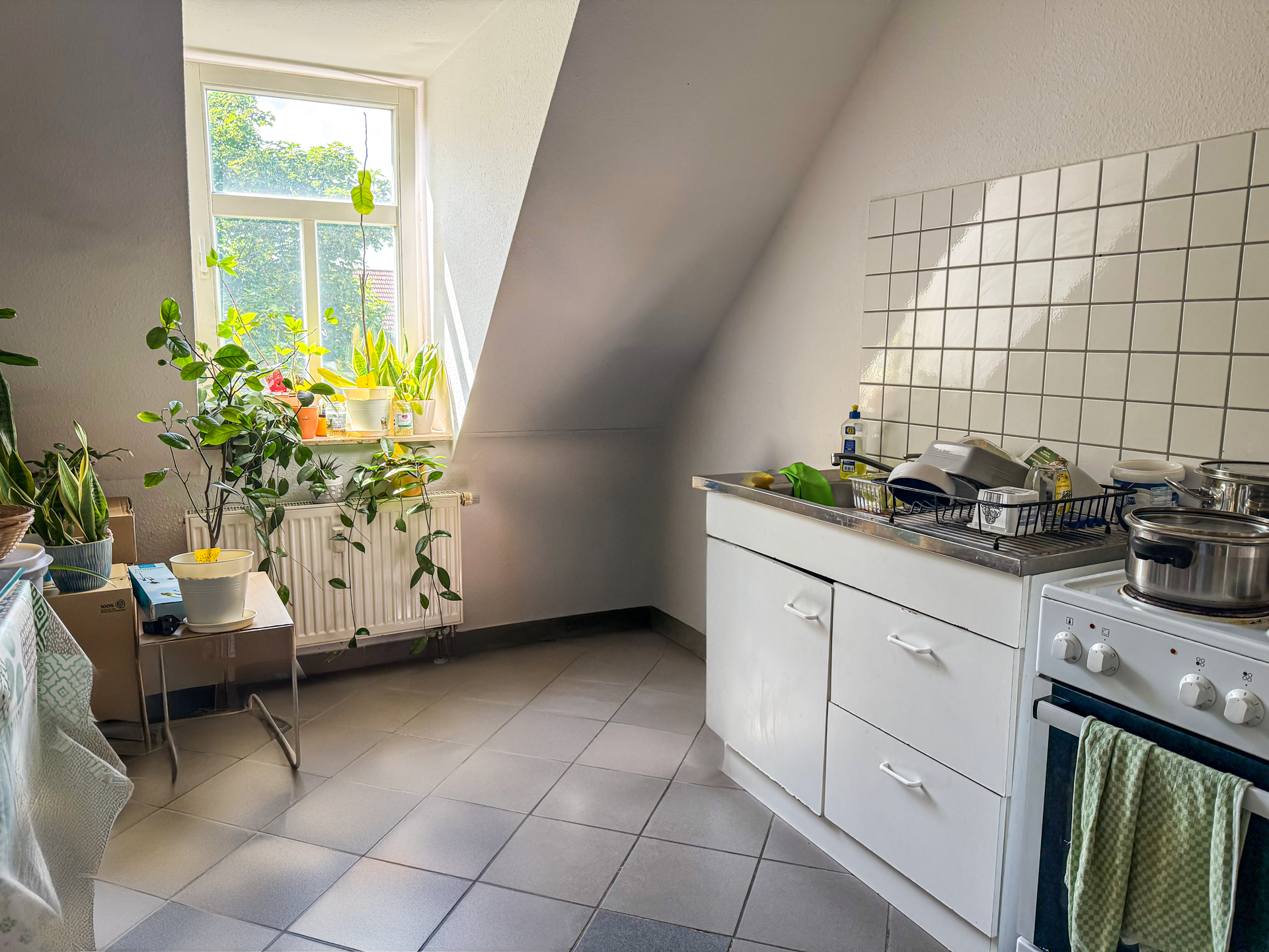geräumige Küche mit Fenster