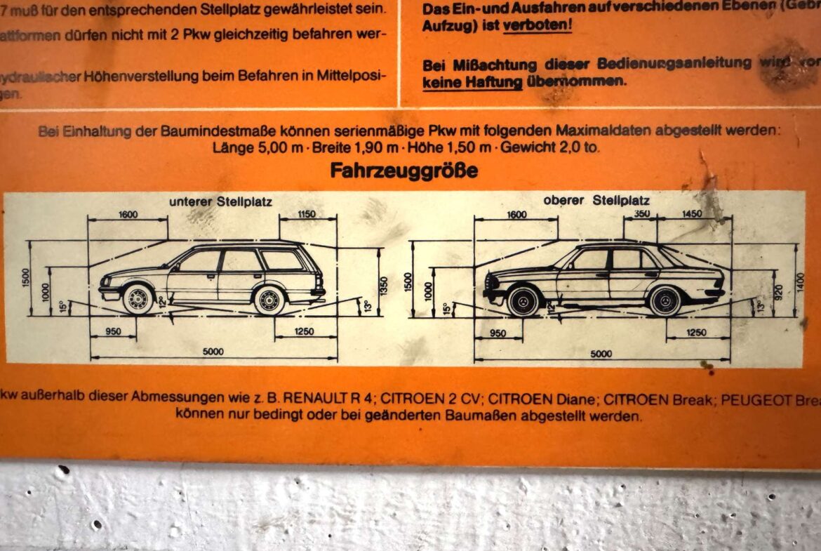 Maße zum Stellplatz