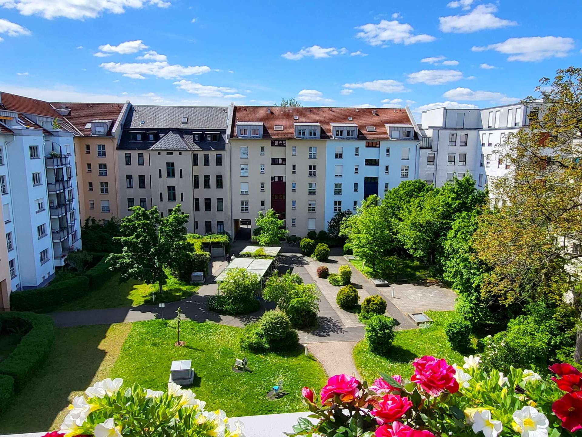 Blick auf den schönen Innenhof