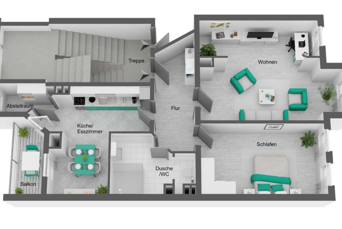 Grundriss - ca. 78 qm Wfl.