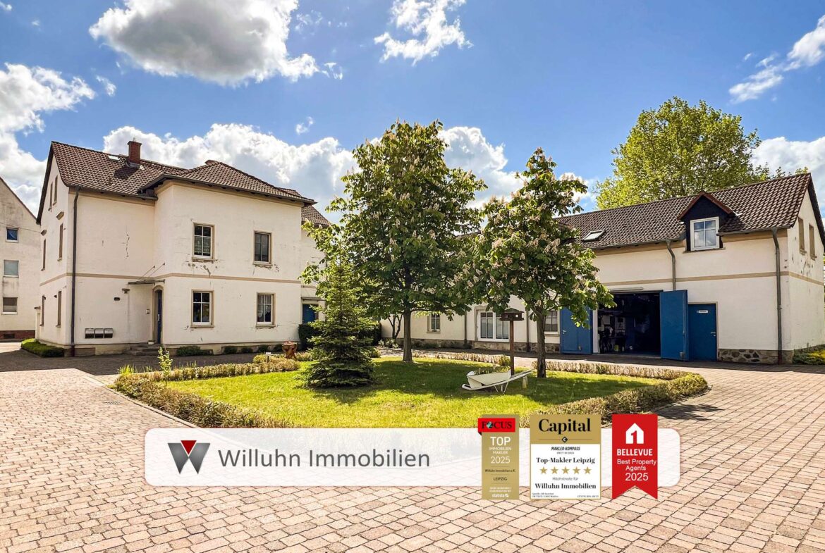 Blick auf Haus 1 und Haus 3