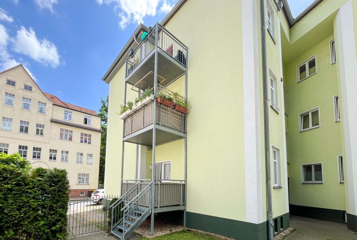 Blick zum Balkon