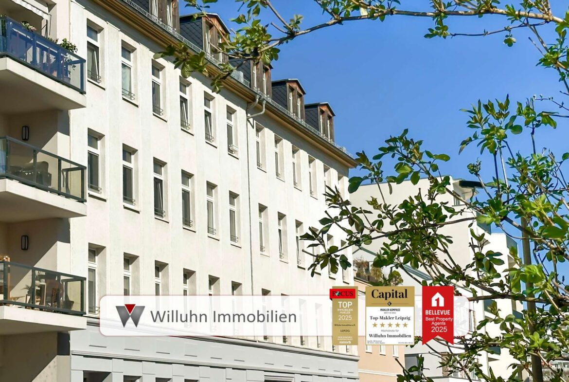Blick zum schönen Altbau