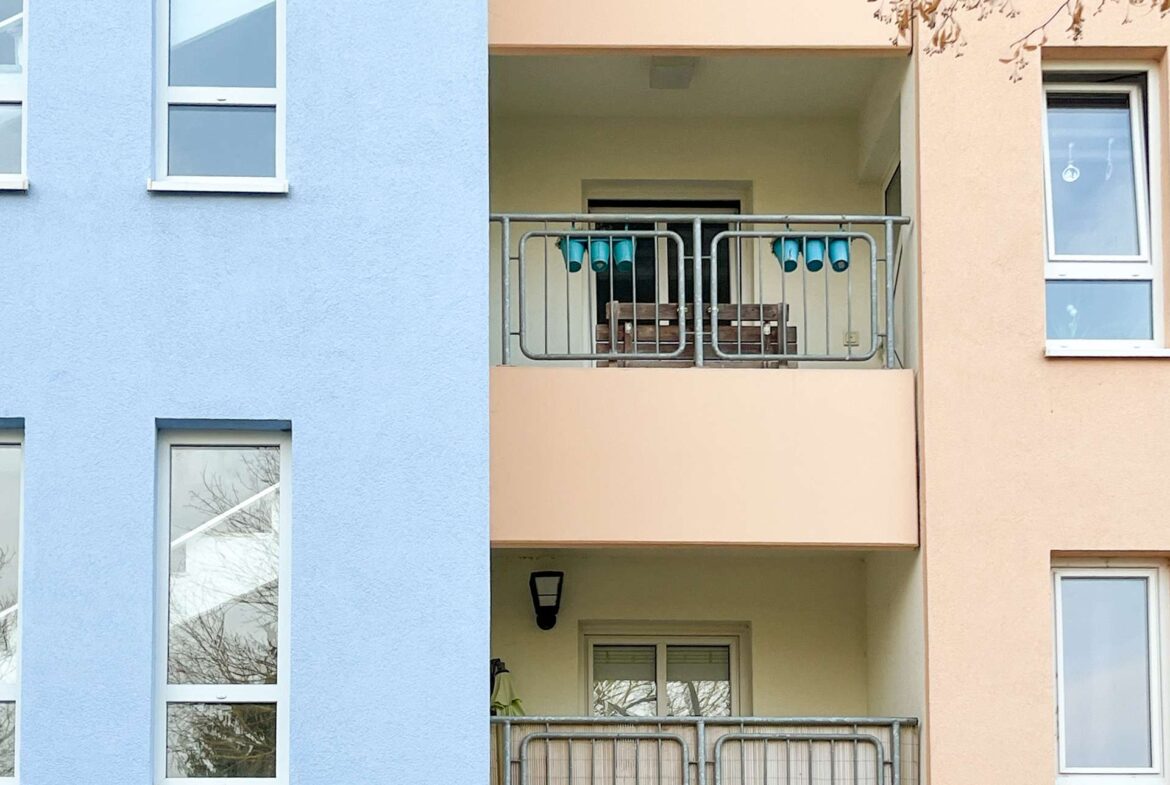 Blick zum Balkon