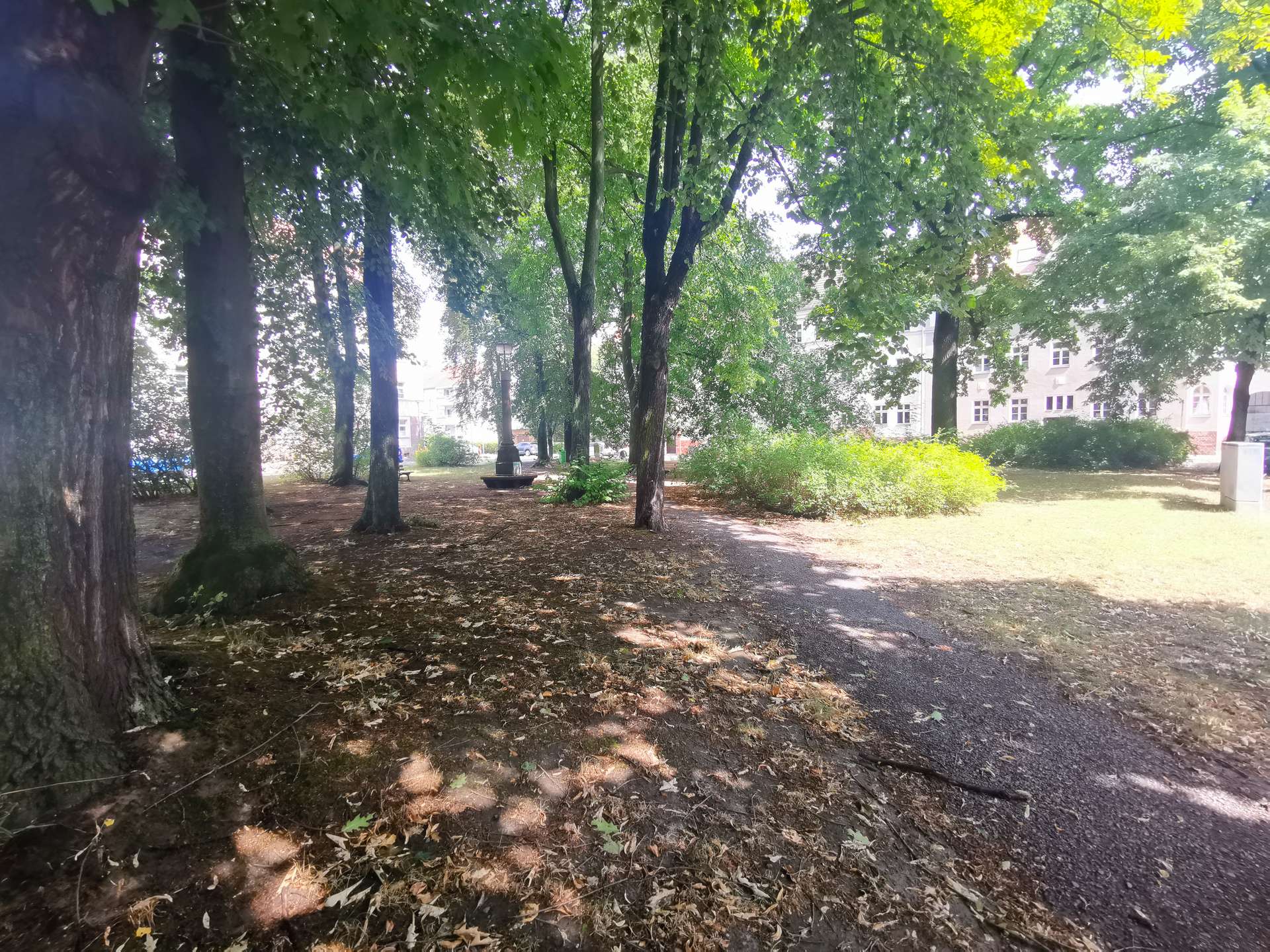 Kleiner Park vor dem Haus