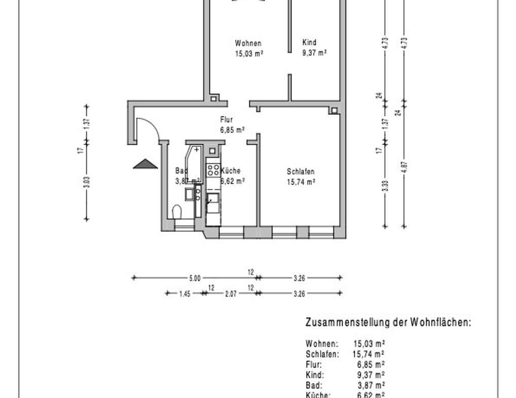 Grundriss Whg 4, 8, 12, 16
