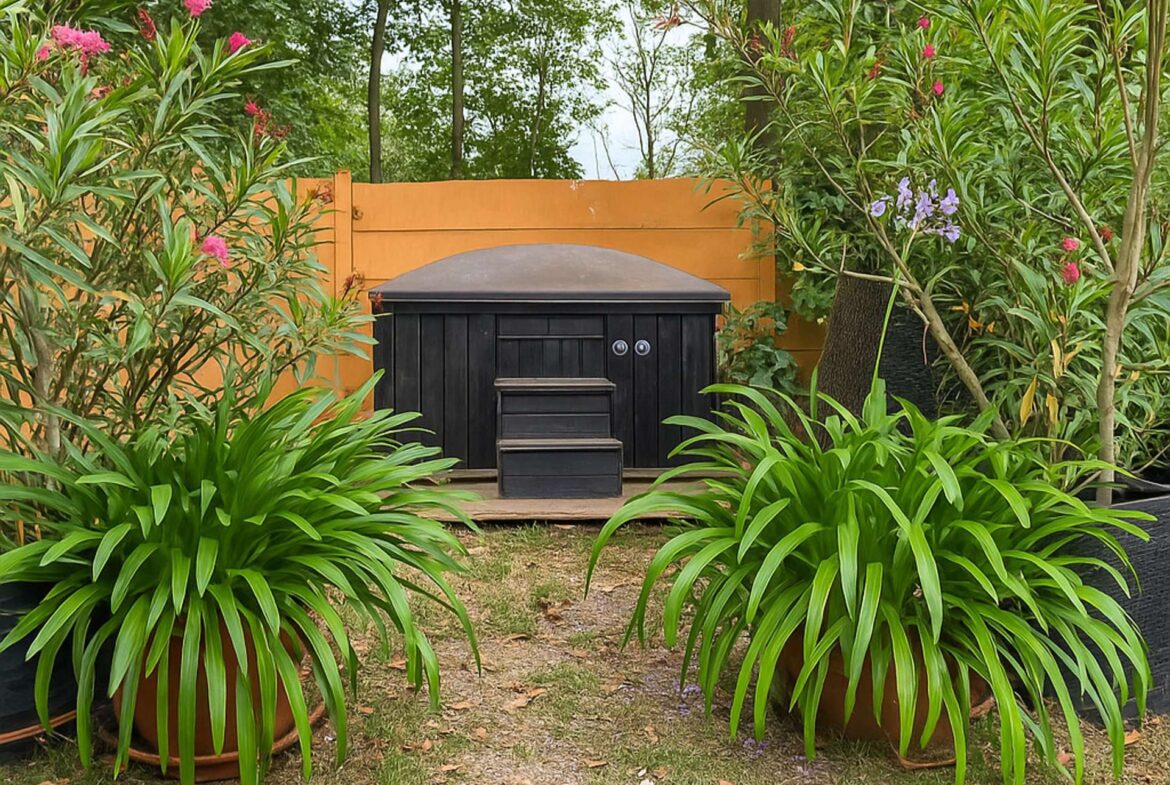 Gartenbereich mit Badezuber