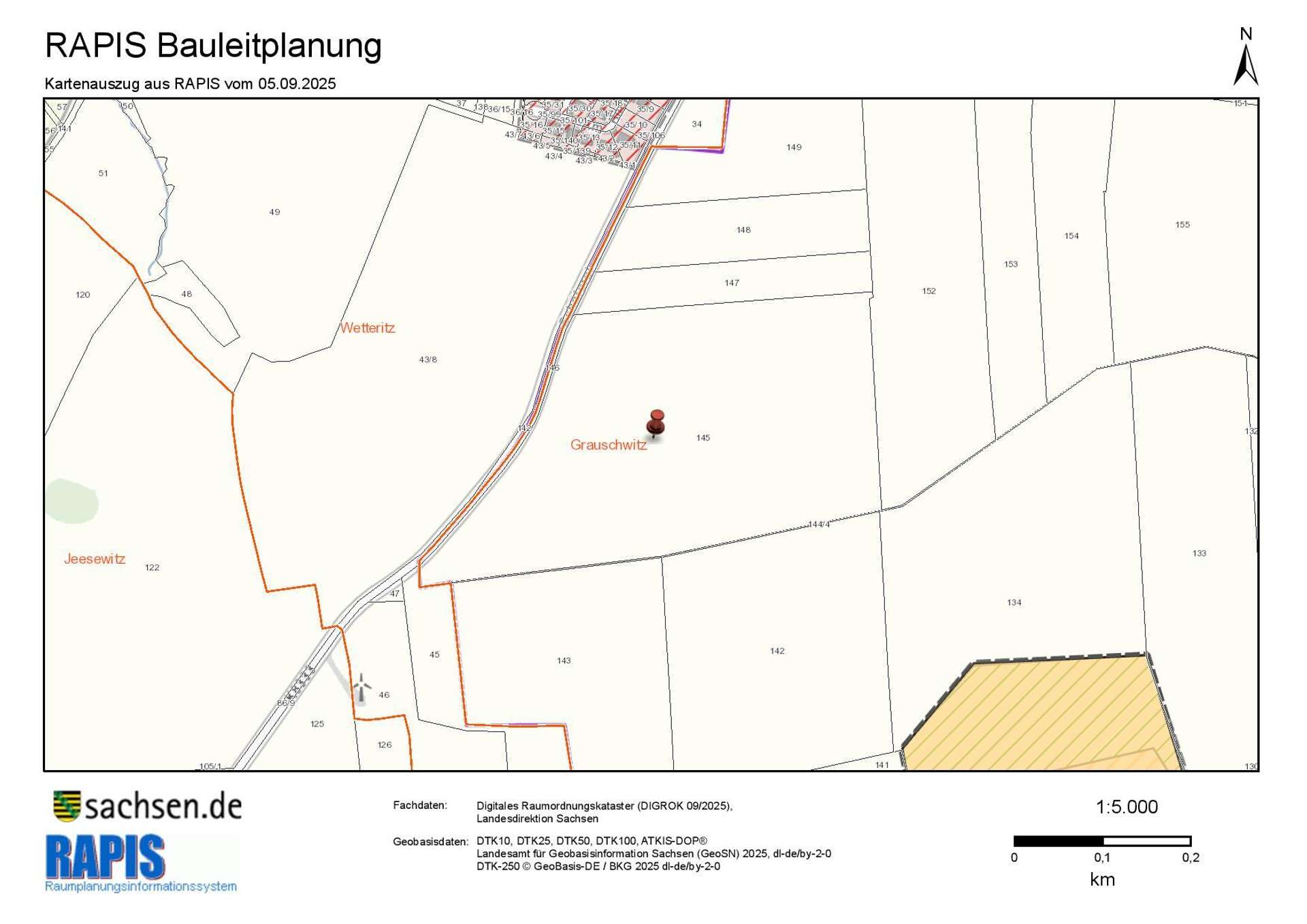 Liegenschaftskarte_Flurstück 145