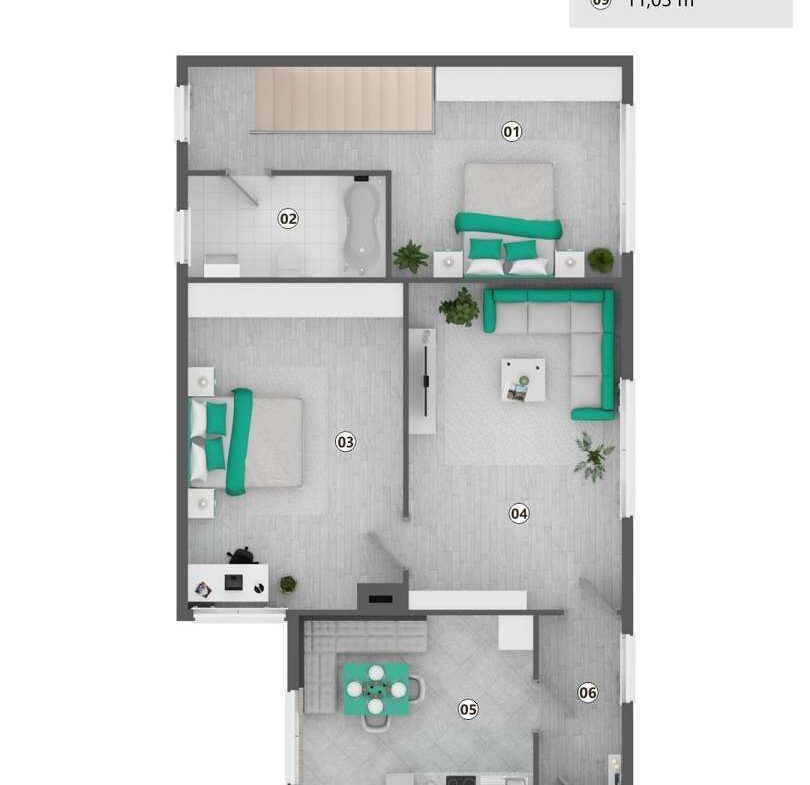 1 OG Haus 2