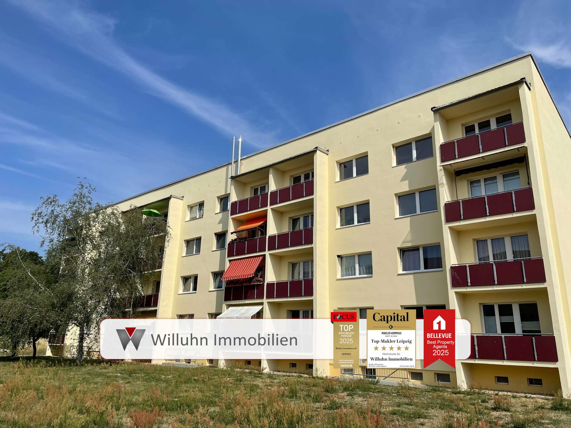 Hinteransicht mit Balkonen K