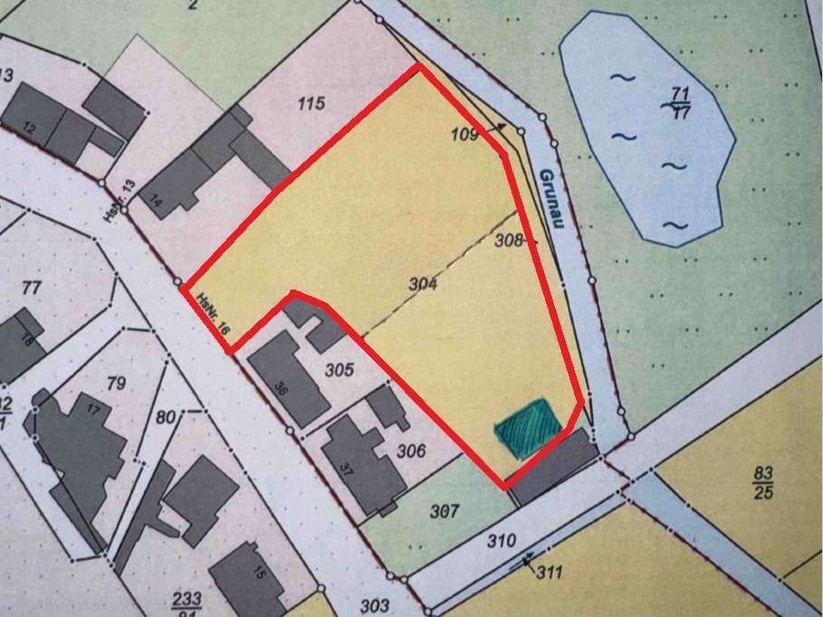 Flurkarte mit umrandeten GST