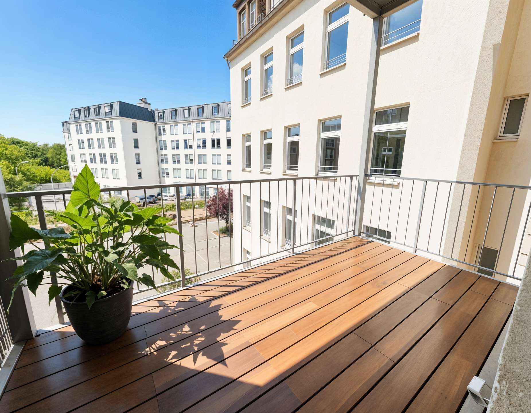 Balkon mit ausreichend Platz -