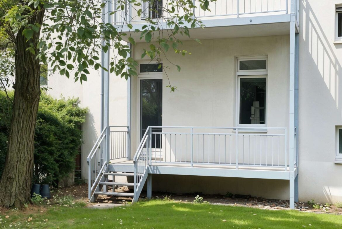 Balkon mit Gartenanteil