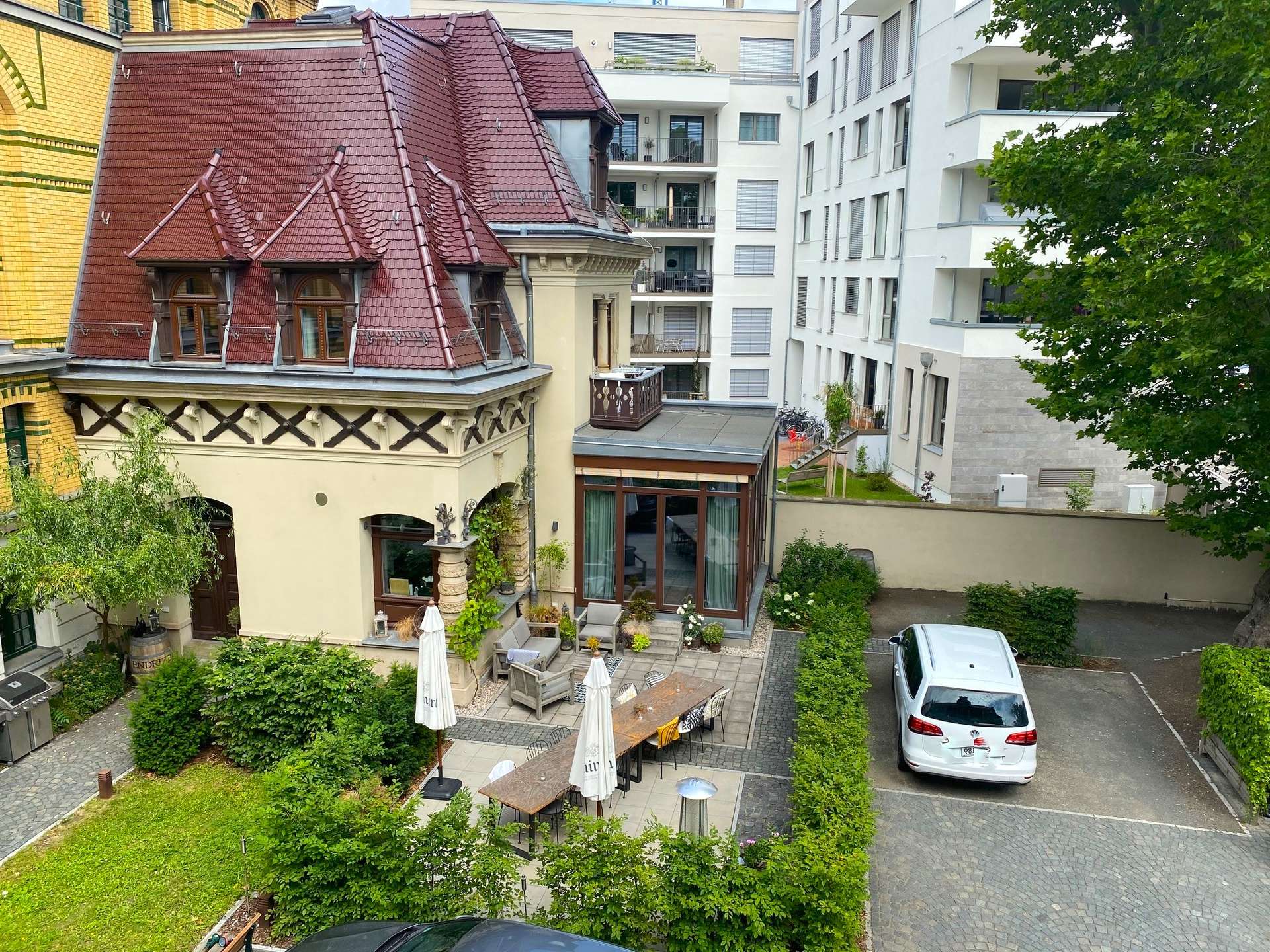 Kutscherhaus von oben